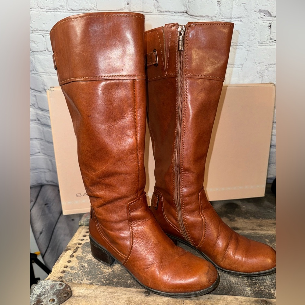Vintage Bandolino Womens Size 6 Cognac Leather Riding Boots